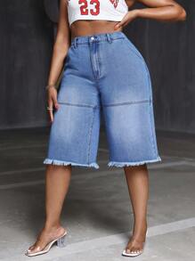 SHEIN SXY Plus Size Modne i wszechstronne dżinsy bez elastyczności