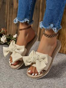 Women's Fashionable Beach Flip-Flops, Large Size, Open Toe Slippers For Vacation Valentines