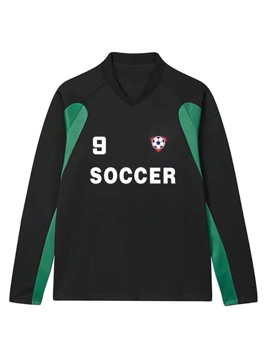 Manfinity Sport Corelite Stil boyfriend pentru bărbați, la modă, cu hanorac și pantaloni scurți, cu mânecă lungă, cu imprimeu, set atletic Set de antrenament