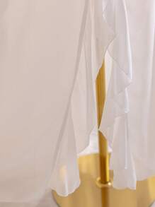 SHEIN WYWH 夏日假日仙女风格露背吊带荷叶边喇叭裙 - 白色 - 查看 8