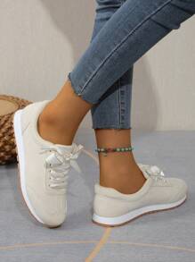 Rad Retro Chunky Sneakers, New Training Shoes With Breathable Lace, Korean Style Casual Sports Shoes