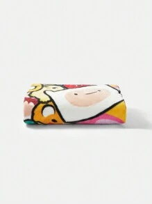 ADVENTURE TIME X SHEIN Cute Cartoon Allover Print Soft Plush Blanket, GIFTS