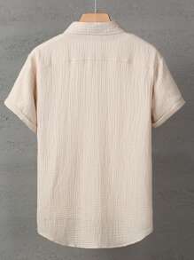 Men Linen/Bohemian Style Short Sleeve Shirt