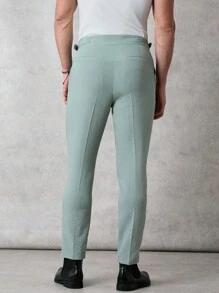Forever 21 Men's High Waist Naples Style Skinny Suit Trousers In Green - Cadet Blue - View 3
