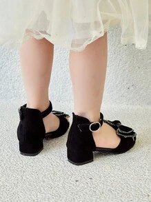 女童夏季水钻凉鞋，儿童公主高跟舞鞋，女童凉鞋，儿童鞋 - 黑色 - 查看 3