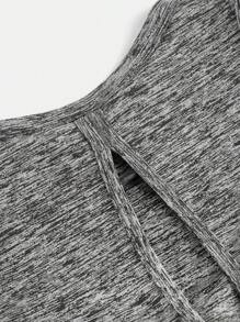 SHEIN Teen Girl Knit Solid Color Sleeveless Top With Hollow Back And Pleats For Casual Or Athletic Wear