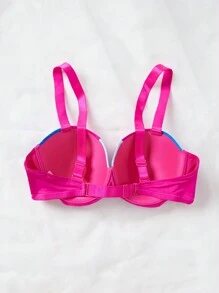Plus Size 1pc Underwire Colorblock Underwire Bra