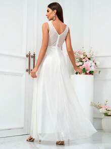 SHEIN BAE Áo choàng dạ hội trang trọng dành cho nữ (Phong cách nặng nề) - trắng - Xem 2