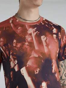 Manfinity VCAY 男士夏季印花圓領短袖休閒T恤 - 彩色 - 查看 5