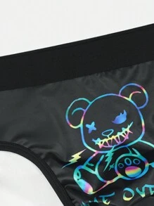 Ropa interior de triángulo cómoda para hombre con estampado digital de oso de peluche