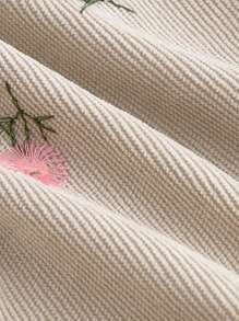 Girlism TWEEN GIRL Spring&Summer Casual Floral Embroidery Shorts,Flower,Cute - Beige - View 4