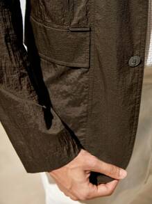 AKNOTIC Business Casual Unlined UV Protection Ultra Thin Men's Woven Business Suit Jacket