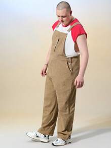Manfinity NXTstreet Men's Plus Size Casual Knitted Solid Color Sleeveless Jumpsuit Trousers