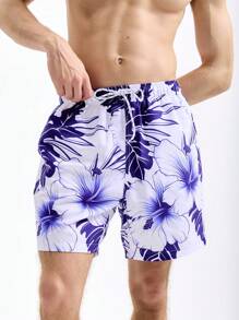 Manfinity KASUA Men's Fashionable Loose Casual Beach Vacation Style Shorts For Summer