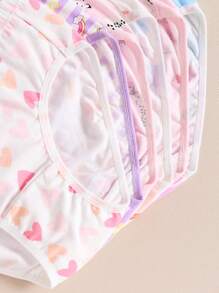Young Girl Cute Unicorn & Heart Printed Scale Detail Underwear 6pcs/Pack,Summer,Travel