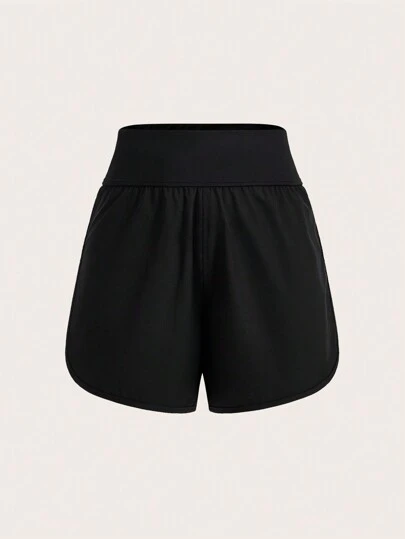 Easithlete Summer Casual Solid Color Wide Waist Sports Shorts