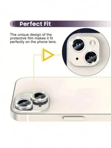 ROMWE Apple Máy chụp hình Ống kính Màng bảo vệ Nạm kim cương Ống kính Lớp bảo vệ - Bạc - Xem 6