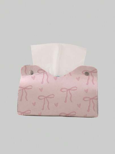 Kawaii Copertura per scatola di fazzoletti con stampa a farfalle e decorazione fiocco