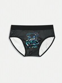 Ropa interior de triángulo cómoda para hombre con estampado digital de oso de peluche