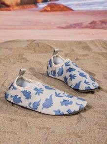 1對兒童戶外運動休閒卡通圖案防滑透氣沙灘水鞋，適合男女孩，非常適合運動和瑜伽 - 彩色 - 查看 3