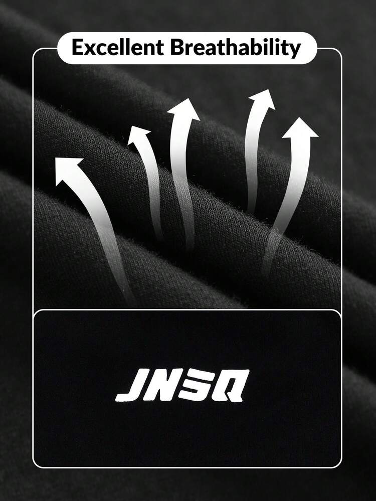 Tween Boy Knitted Solid Color Reflective Letter Pattern Short Sleeve T-Shirt With Slanted Pocket And Drawstring Shorts 2pcs/Set