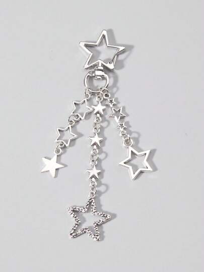 Goth 1 pièce Porte-clés en forme d'étoile de style punk, accessoire de sac, cadeau de festival unisexe