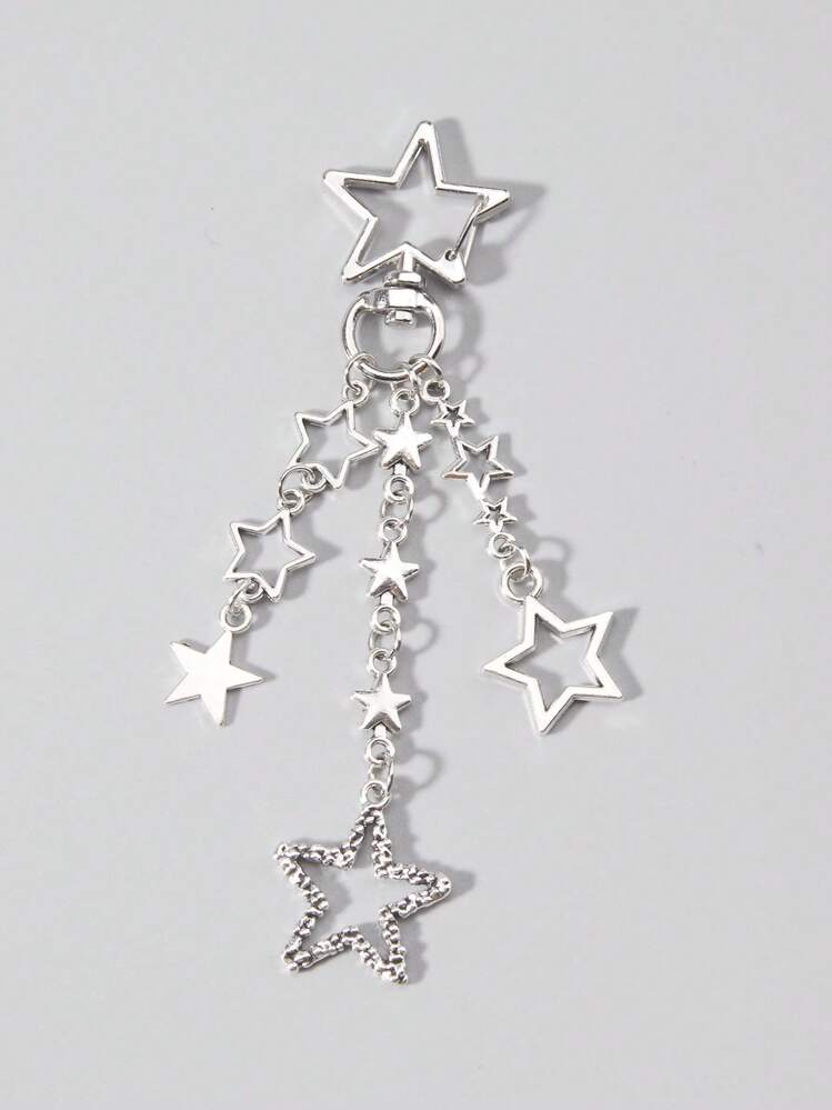 ROMWE Goth 1 pièce Porte-clés en forme d'étoile de style punk, accessoire de sac, cadeau de festival unisexe