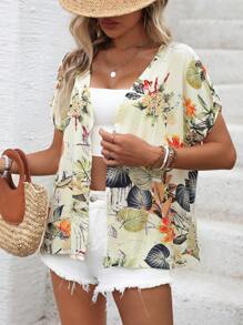 Breezaya Women's Fashionable Hollow Out Backless Printed Design Summer Cardigan - Multicolor - View 4