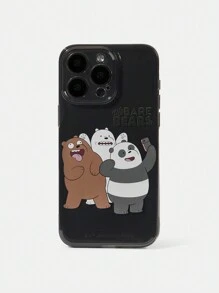 We Bare Bears X SHEIN Cute Funny Cartoon Bear Selfie Printed Transparent Phone Case,Compatible With IPhone - Clear - View 2