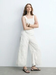 Maija Tuta Jumpsuit semplice bianca per donne da indossare quotidianamente - Bianco - Visualizzare 3