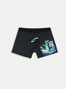 Men's Cartoon And Letter Printed Boxer Briefs - Multicolor - View 4