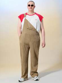 Manfinity NXTstreet Men's Plus Size Casual Knitted Solid Color Sleeveless Jumpsuit Trousers