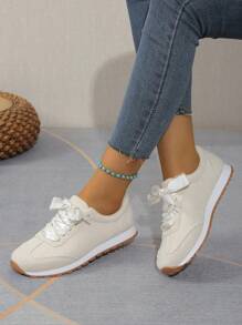 Rad Retro Chunky Sneakers, New Training Shoes With Breathable Lace, Korean Style Casual Sports Shoes
