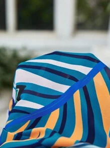 SHEIN VCAY Rompers casuales sin espalda para mujer con diseño tropical de plantas y cuello halter para vacaciones - Multicolor - Ver 5