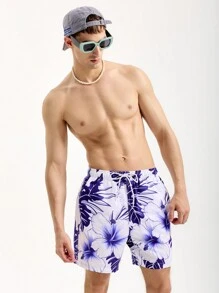 Manfinity KASUA Men's Fashionable Loose Casual Beach Vacation Style Shorts For Summer