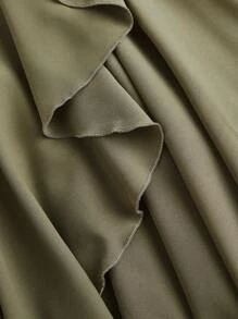 Firerie Vestido de tirantes finos con volantes, dobladillo asimétrico y elegante color verde para mujer en verano