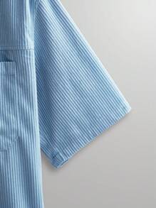 Manfinity VCAY Men Solid Color Simple Style Short Sleeve Woven Casual Shirt For Daily Wear