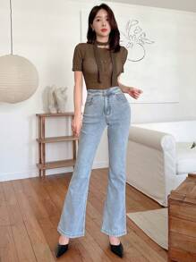 Dazy X KIMYOUJUNG Ladies' Flared Jeans With Pockets