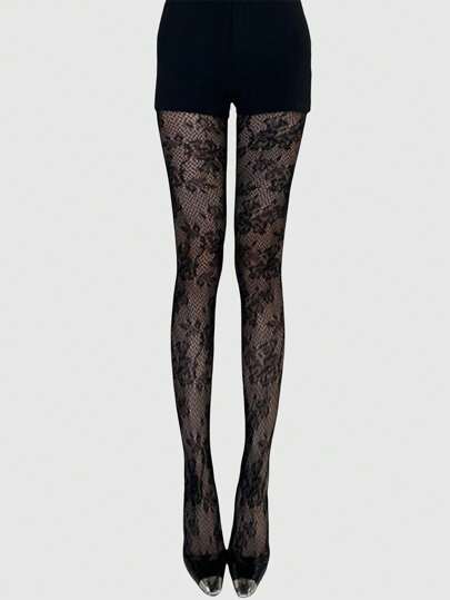 Goth 1pc Valentine'S Day Jacquard Fishnet Tights