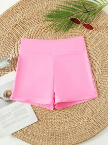 Swim Basics Quần short chiến lợi phẩm dưới bikini đơn giản màu trơn dành cho nữ - Hồng - Xem 3