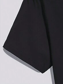 Men's Casual Fashionable Street Style Graphic Print Round Neck Short Sleeve T-Shirt - Black - View 4