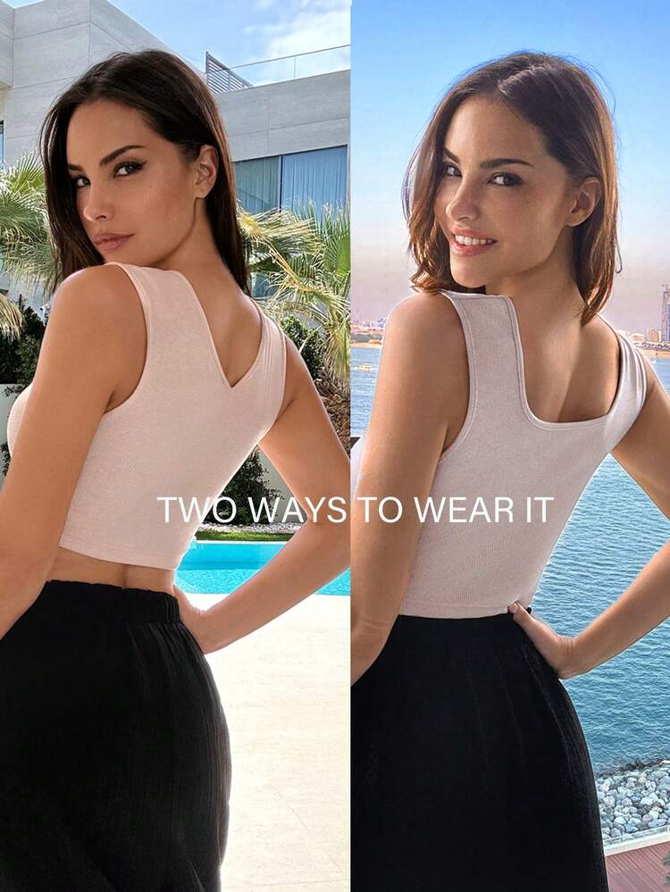 Summer Solid Vacation Casual Summer Crop Tank Top
