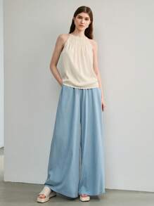 MOTF STUDIO TRANG TRÍ DÁNG RẮC RẮN RUCHED HALTER TOP - Màu vàng - Xem 6