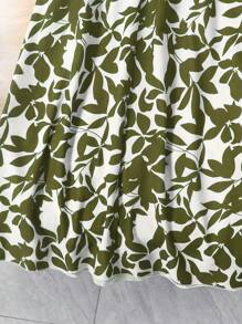 EARO Women's Elastic Waist Floral Print Long Midi Skirt