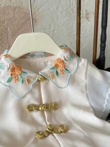 Fashionable Two-Piece Shirt And Dress Set For Baby Girls