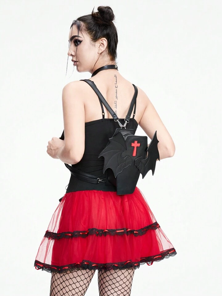 Lo nuevo en Goth Mochila patrón gótico de alas de murciélago