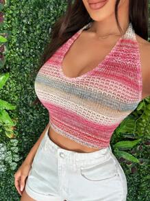 SHEIN SXY Sexy Top, Halter Neck Beach Vacation Sleeveless Top