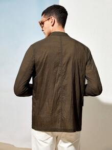 AKNOTIC Business Casual Unlined UV Protection Ultra Thin Men's Woven Business Suit Jacket
