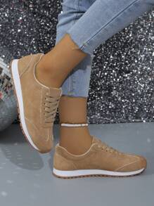 Giày thể thao cổ điển Rad Chunky Giày thể thao da màu trắng, Hàng mới về, thoáng khí, thoải mái, thể thao & thông thường, phong cách Hàn Quốc - Lạc đà - Xem 1