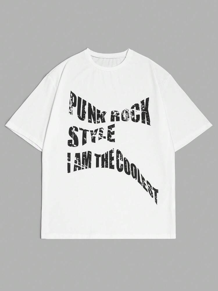 Street Style Women Oversize Short Sleeve T-Shirt With Blurred Letter Print